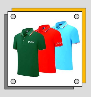 เสื้อเชิ้ตผ้าฝ้ายโพลีเอสเตอร์ 100% เสื้อโปโลผู้ชายคอปกแบบแห้งเร็ว