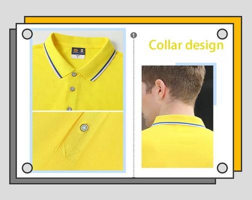 เสื้อเชิ้ตผ้าฝ้ายโพลีเอสเตอร์ 100% เสื้อโปโลผู้ชายคอปกแบบแห้งเร็ว