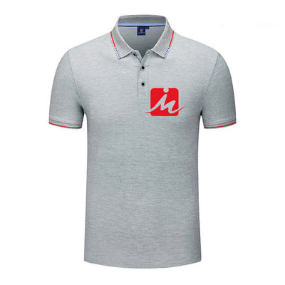 OEM เสื้อยืดผ้าฝ้ายลำลองผู้ชายถักเสื้อโปโลกอล์ฟระบายอากาศ