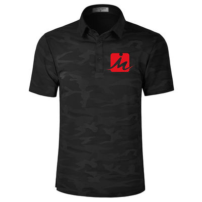 เสื้อกอล์ฟฤดูร้อนลายพรางระบายอากาศ Moisture Wicking Quick Dry Golf Polo T Shirt