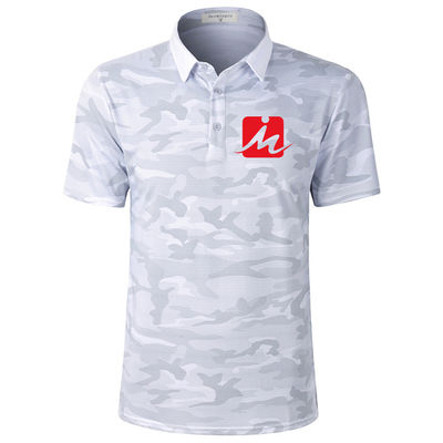 เสื้อกอล์ฟฤดูร้อนลายพรางระบายอากาศ Moisture Wicking Quick Dry Golf Polo T Shirt