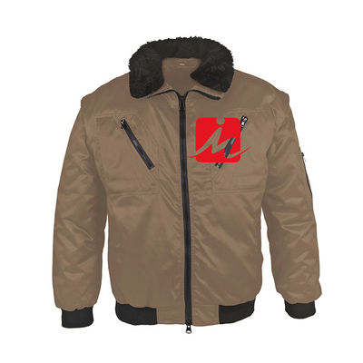 โพลีเอสเตอร์ส่วนบุคคลชุดทำงาน Taffeta Custom Mens Bomber Jacket กันน้ำ