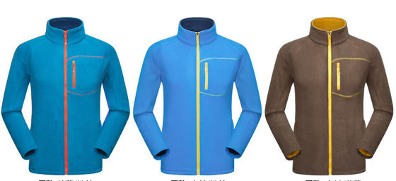กีฬากลางแจ้ง เสื้อแจ็คเก็ตขนแกะฤดูหนาว Zip Polyester Men Wear