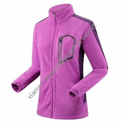 แจ็คเก็ตฤดูหนาวกีฬา Mountainnering คลาสสิกสำหรับผู้หญิง Zip Up แจ็คเก็ตขนแกะโพลีเอสเตอร์หนา